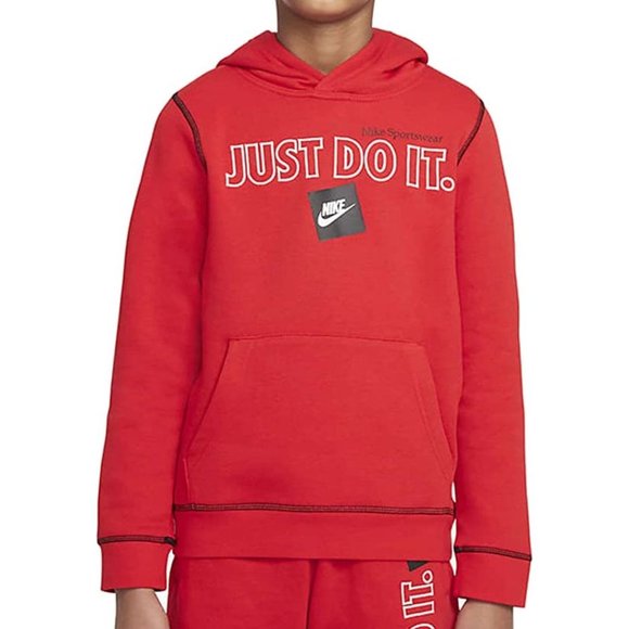 red nike hoodie just do it